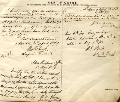 21 April 1879 diver transferred to hospital